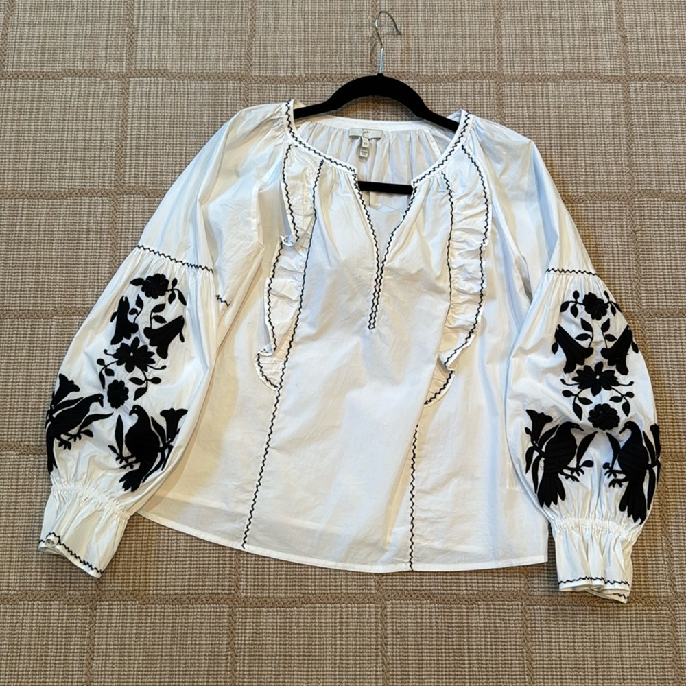 Joie cotton embroidered blouse